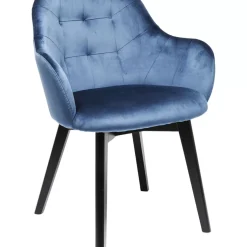 Armlehnstuhl Black Lady Velvet Blau