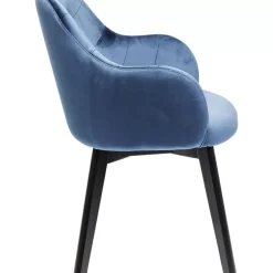Armlehnstuhl Black Lady Velvet Blau