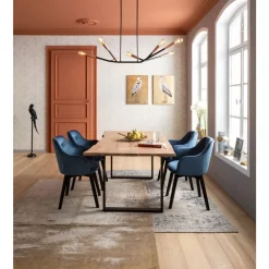 Armlehnstuhl Black Lady Velvet Blau