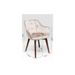 Armlehnstuhl Dark Lady Velvet Grau