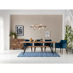 Armlehnstuhl Mode Velvet Petrol