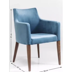 Armlehnstuhl Mode Velvet Petrol