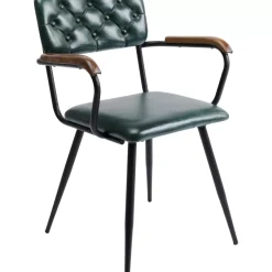 Armlehnstuhl Salsa Leder Dunkelgrun