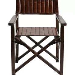 Armlehnstuhl Twist Leder Braun