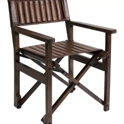 Armlehnstuhl Twist Leder Braun