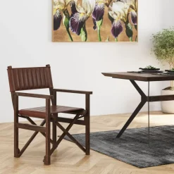 Armlehnstuhl Twist Leder Braun