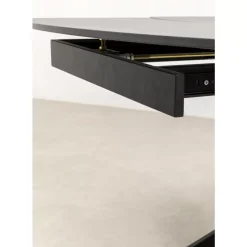 Ausziehtisch Twist Schwarz 120(30+30)X90Cm