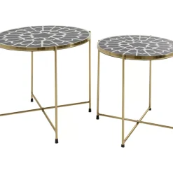 Beistelltisch Priya Schwarz (2/Set)