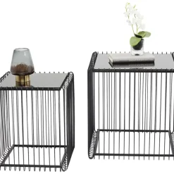 Beistelltisch Wire Square Schwarz (2/Set) 45X45Cm