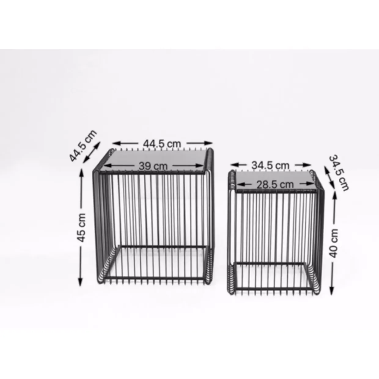Beistelltisch Wire Square Schwarz (2/Set) 45X45Cm