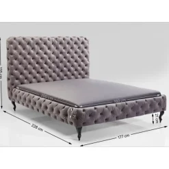 Bett Desire Hoch Silbergrau 160X200 Cm