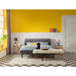 Bett Desire Velvet Silbergrau 160X200 Cm