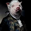 Bild Glas Gentleman Pig 120X120