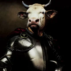 Bild Glas Knight Cow 120X120