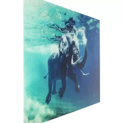Bild Glas Swimming Elephant 180X120Cm