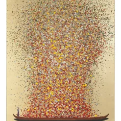 Bild Touched Flower Boat Gold Rot 120X160Cm
