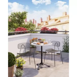 Bistrotisch Kaffeehaus Rund Weiss O60