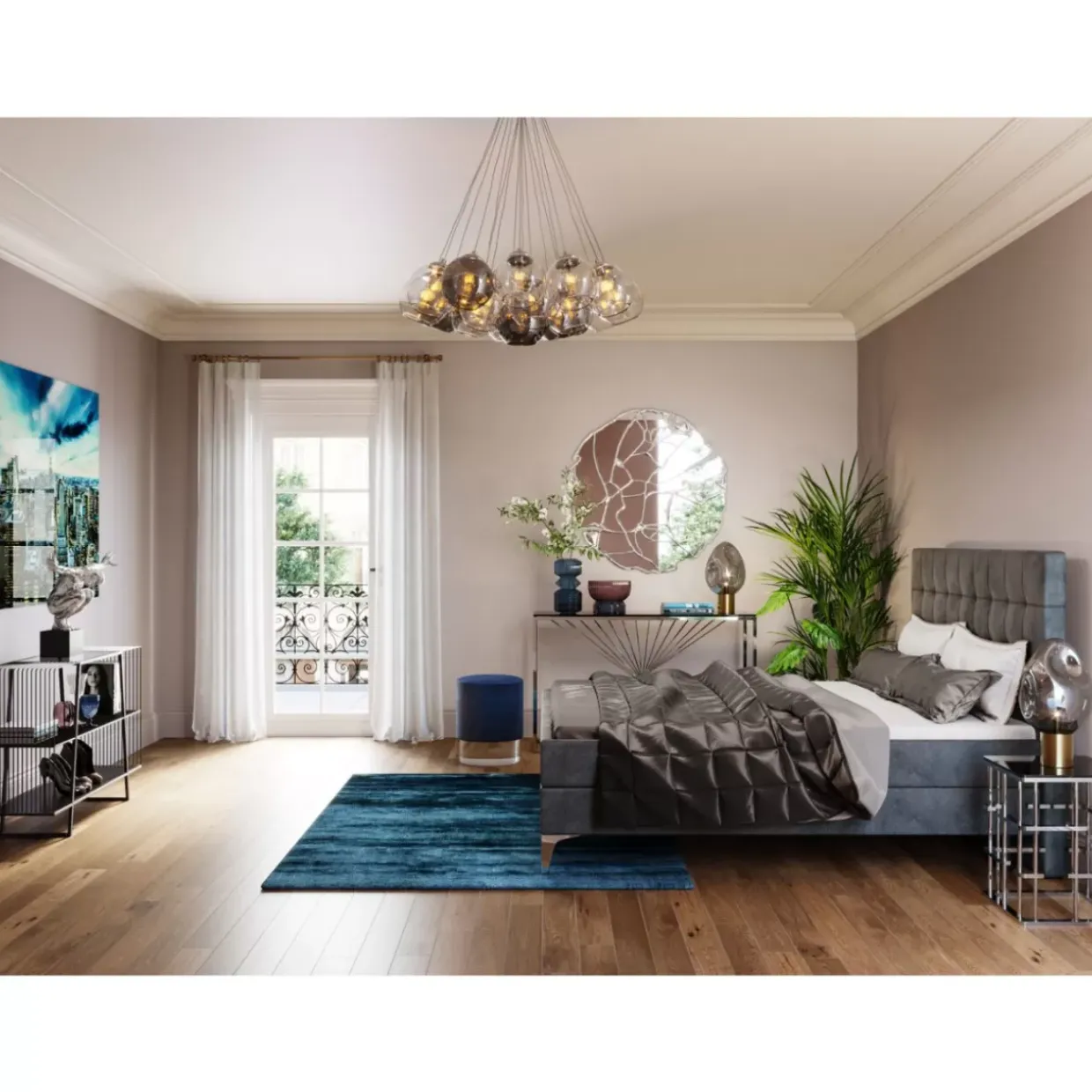 Boxspringbett Benito Star Grau 180X200Cm