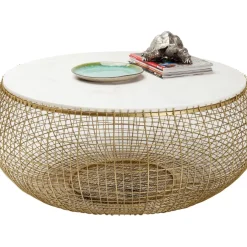Couchtisch Cesta Marmor Gold O100Cm