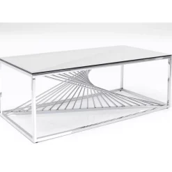 Couchtisch Laser Silber Klarglas 120X60