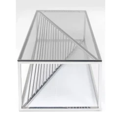 Couchtisch Laser Silber Klarglas 120X60