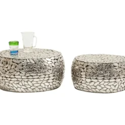 Couchtisch Pebbles Deluxe Silber (2/Set)