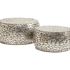Couchtisch Pebbles Deluxe Silber (2/Set)