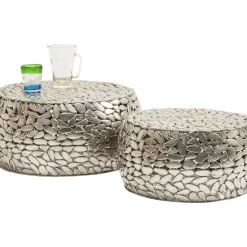 Couchtisch Pebbles Deluxe Silber (2/Set)