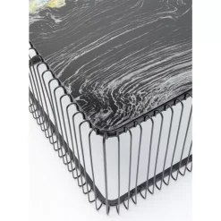 Couchtisch Wire Glas Marble Schwarz 145X70Cm