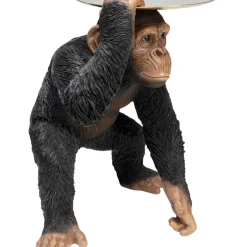 Deko Figur Butler Playing Chimp Schwarz 52Cm