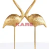 Deko Figur Flamingo Love Gold 63Cm