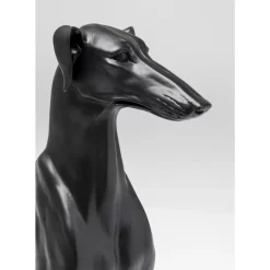 Deko Figur Greyhound Bruno Schwarz Matt 80Cm
