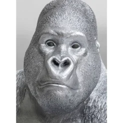 Deko Figur Monkey Gorilla Side Xl Silber Matt