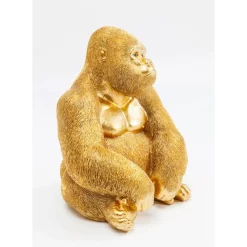 Deko Figur Monkey Gorilla Side Medium Gold