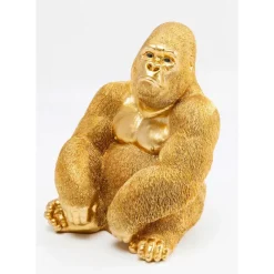 Deko Figur Monkey Gorilla Side Medium Gold