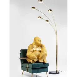 Deko Figur Monkey Gorilla Side Xl Gold