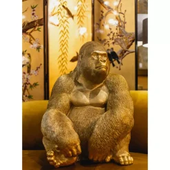 Deko Figur Monkey Gorilla Side Xl Gold