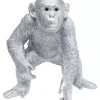 Deko Figur Playing Ape Silber 50