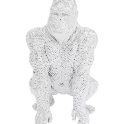 Deko Figur Shiny Gorilla Silber 80Cm
