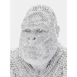 Deko Figur Shiny Gorilla Silber 80Cm