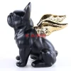 Deko Figur Sitting Angel Dog Gold-Schwarz