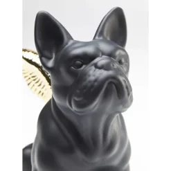 Deko Figur Sitting Angel Dog Gold-Schwarz
