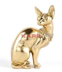 Deko Figur Sitting Cat Audrey Gold 27Cm