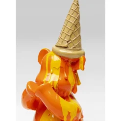 Deko Figur Sitting Gelato Bear Orange 37Cm