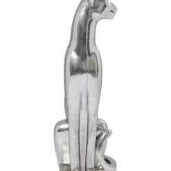 Deko Figur Sitting Leopard Silber 150Cm