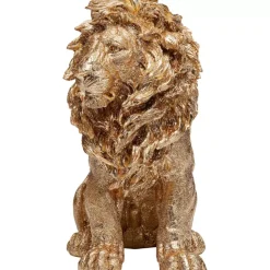 Deko Figur Sitting Lion Gold 42Cm