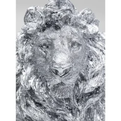 Deko Figur Sitting Lion Silber 42Cm