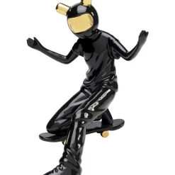 Deko Figur Skating Astronaut Schwarz 21Cm