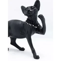 Deko Figur Standing Cat Audrey Schwarz 29Cm