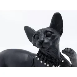 Deko Figur Standing Cat Audrey Schwarz 29Cm